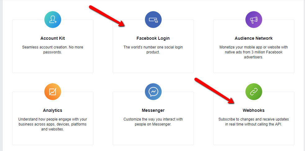 Facebook Add_Products-webhooks&login