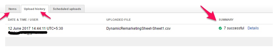 Successful Upload - Dynamic Remarketing - digishuffle