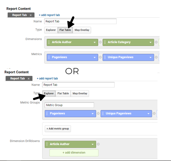 Custom Dimension Reports - Explorer and Flat Table