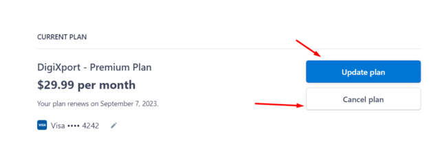 How to Update/Cancel Premium Plan? - DigiXport